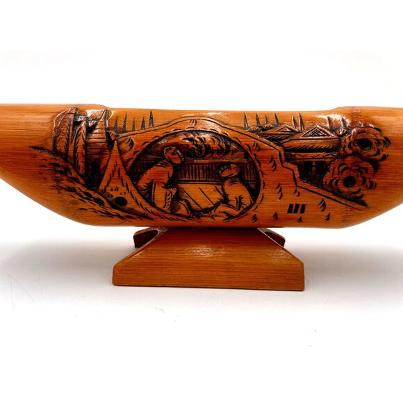 Antique Handcarved Bamboo Chinese Brush Pot - Picture 8 of 8